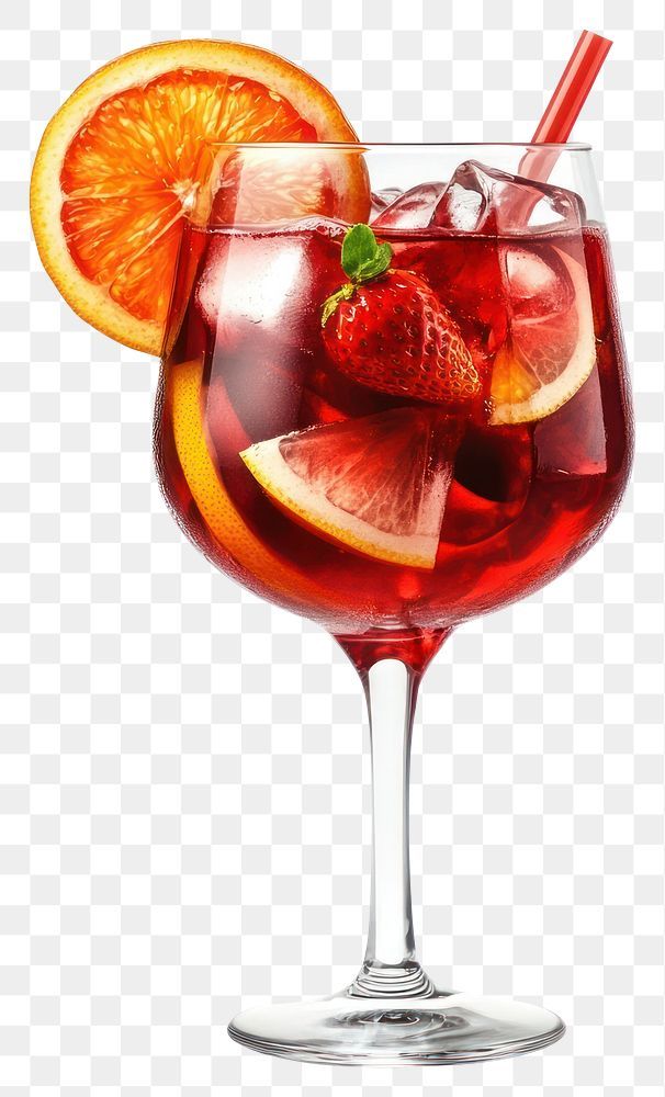 Sangria drink strawberry beverage